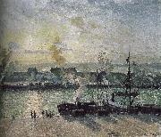 Camille Pissarro sunset port oil painting artist